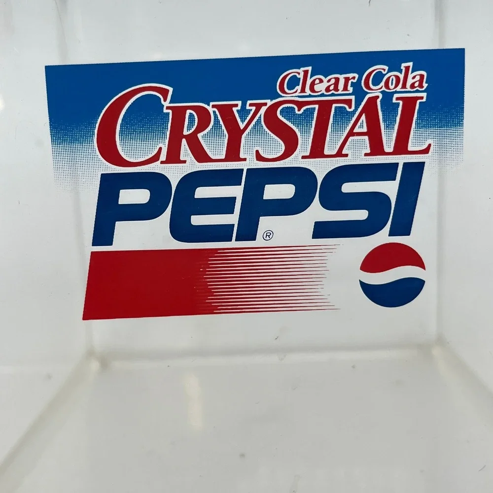 Vtg. Crystal‎ Pepsi Cola Clear Ice Bucket Cooler With Handle Acrylic No Lid READ